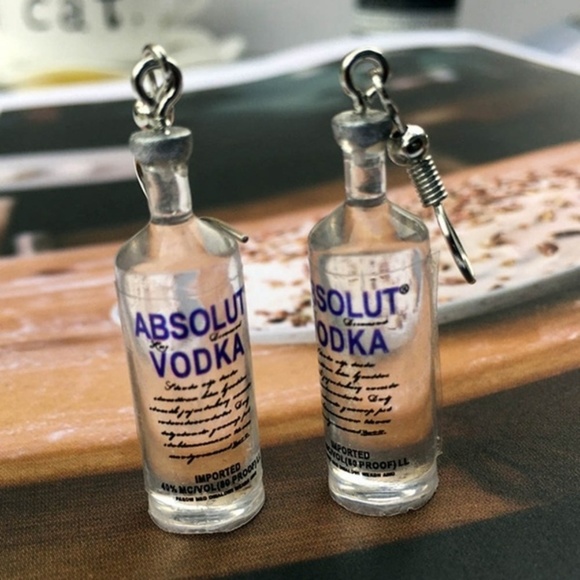 Jewelry - Last Pair -  Absolut Vodka Bottle Earrings NWOT